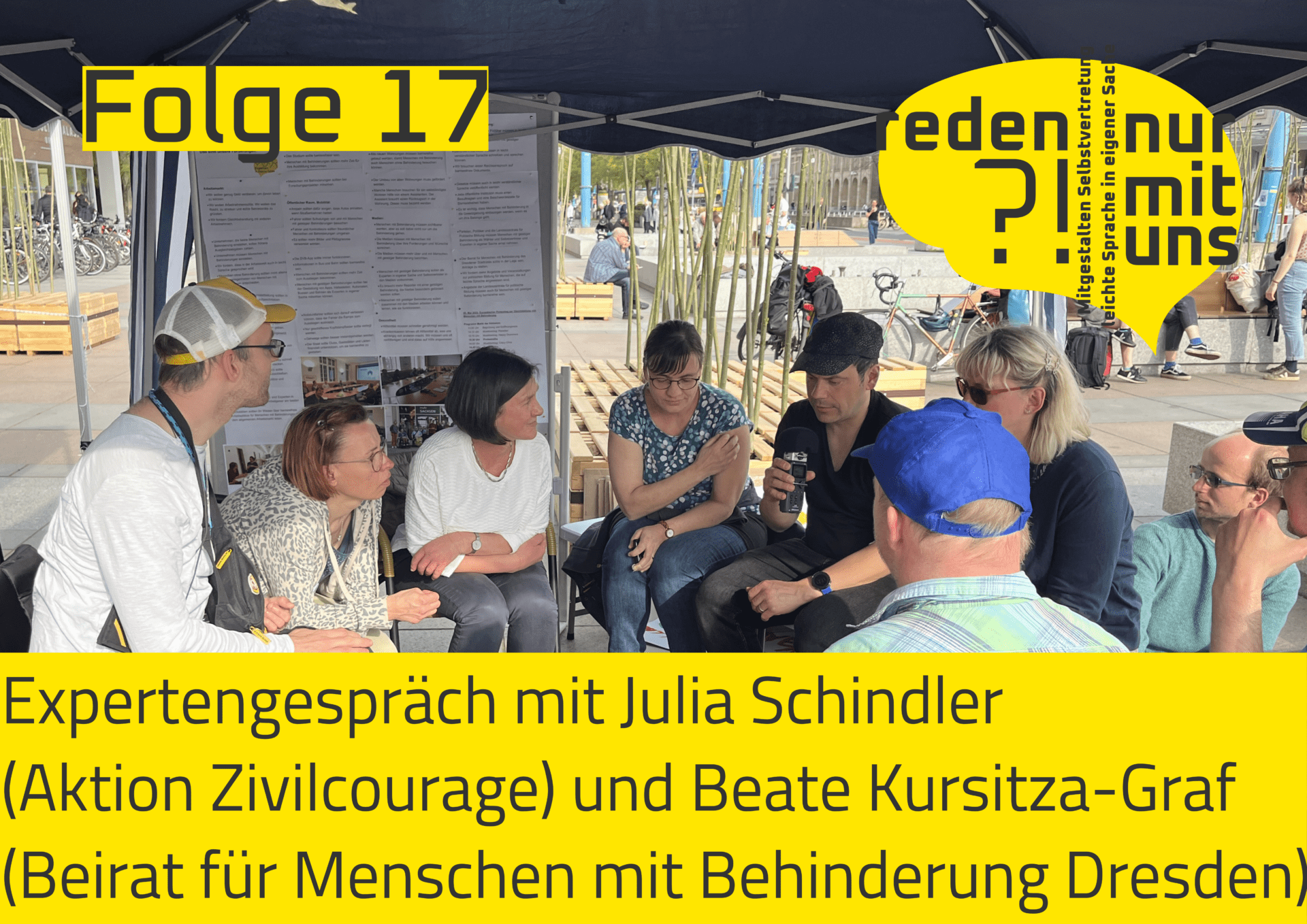 Cover: Expertengespräch mit Julia Schindler (Aktion Zivilcourage) und Beate Kursitza-Graf (Beirat für Menschen mit Behinderung Dresden)